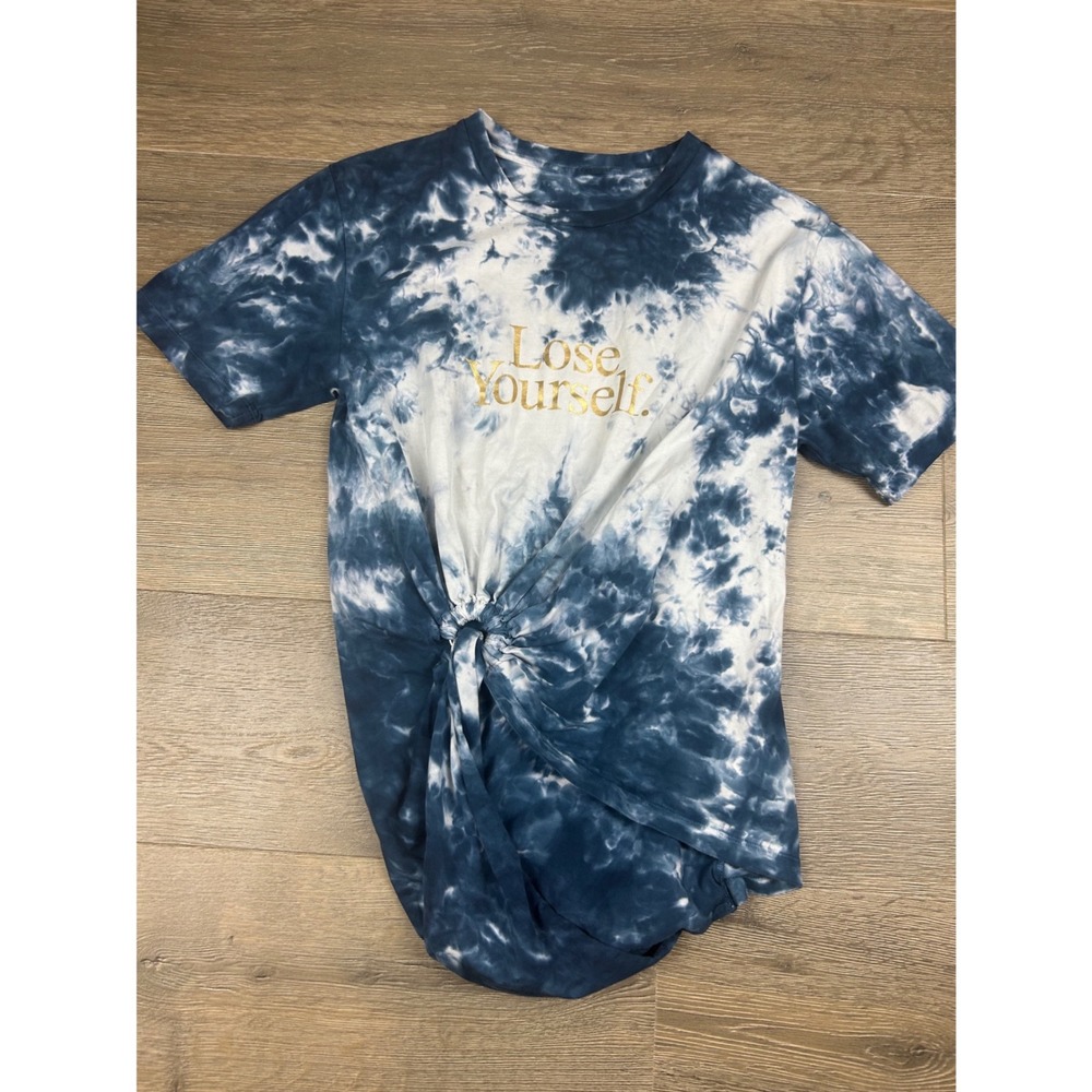 Paco Rabanne x Peter Saville Blue Tie Dye Lose Yourself Gold Graphic T-Shirt M